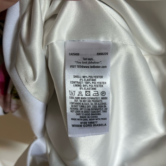 Ted Baker | Floral fitted white dress | Size 1 - Picture 8 of 11